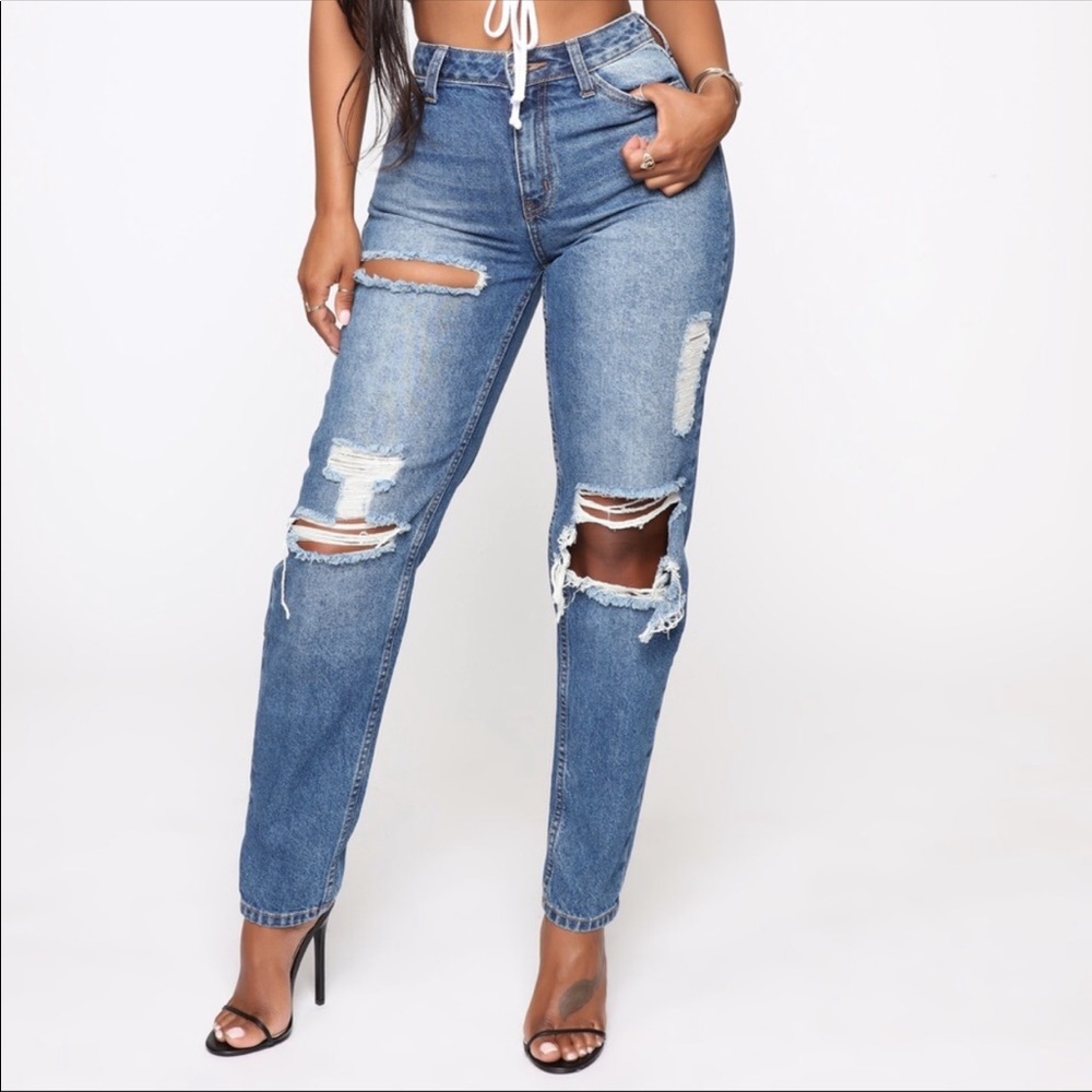 Distressed Fashion Nova Jeans